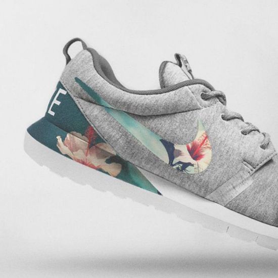 Picture of Nike Floral Roshe Customized Running Shoes